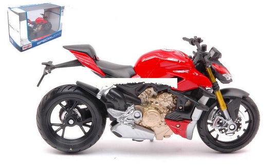 MODELE REDUIT COMPATIBLE AVEC DUCATI SUPER NAKED V4 S 2020 ROUGE 1:18 MAISTO MI20075