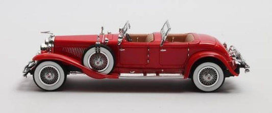 MODELLINO IN SCALA COMPATIBILE CON DUESEMBERG SJ 2608 TORPEDO PHAETON WALKER LA GRANDE RED 1930 1:43 MATRIX MODELS MX40406-052