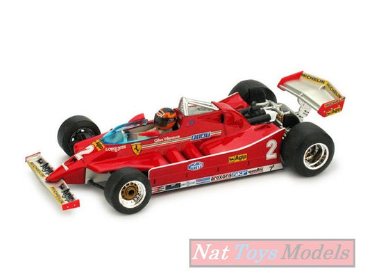 MODELLINO IN SCALA COMPATIBILE CON FERRARI 126 C GILLES VILLENEUVE 1980 PROVE IMOLA W/PILOTE 1:43 UPD BRUMM BM0447CH