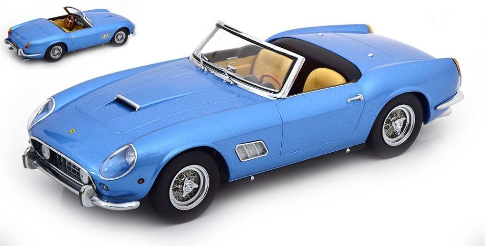 SCALE MODEL COMPATIBLE WITH FERRARI 250 GT CALIFORNIA SPYDER 1960 LIGHTBLUE METALLIC 1:18 KK SCALE KKDC181044