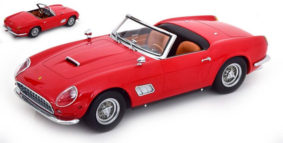 MODÈLE RÉDUIT COMPATIBLE AVEC FERRARI 250 GT CALIFORNIA SPYDER 1960 ROUGE 1:18 KK SCALE KKDC181041