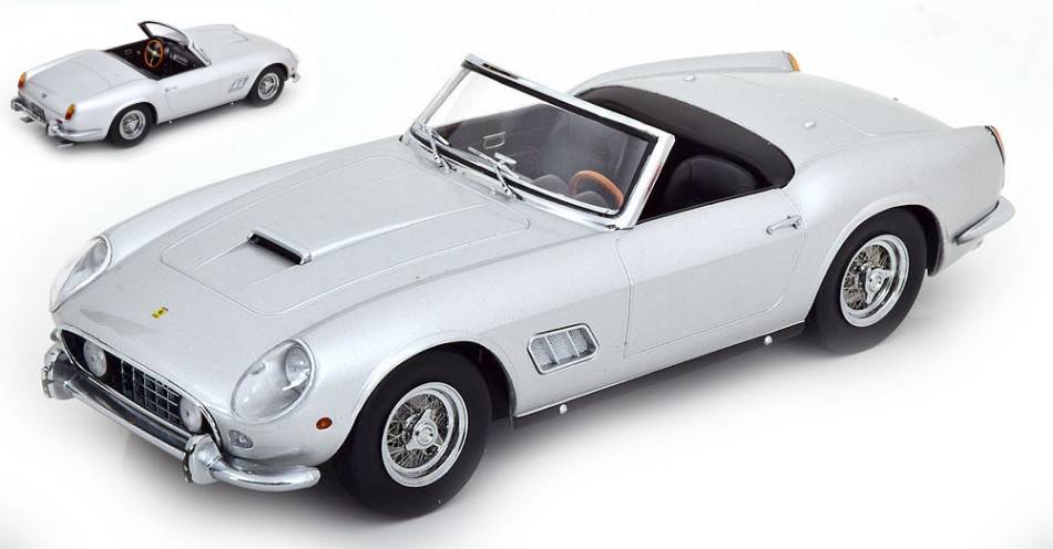 MODÈLE RÉDUIT COMPATIBLE AVEC FERRARI 250 GT CALIFORNIA SPYDER 1960 ARGENT 1:18 KK ÉCHELLE KKDC181042