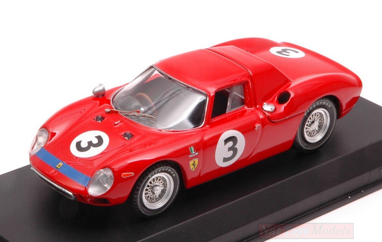 SCALE MODEL COMPATIBLE WITH FERRARI 250 LM N.3 WINN.12 H SURFERS PAR.1966 J.STEWART-A.BUCHANAN 1:43 BEST MODEL BT9661