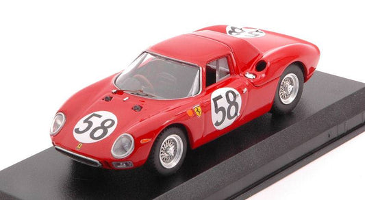 SCALE MODEL COMPATIBLE WITH FERRARI 250 LM NARTN58 LM 1964 J.RINDT-D.PIPER 1:43 BEST MODEL BT9478-2