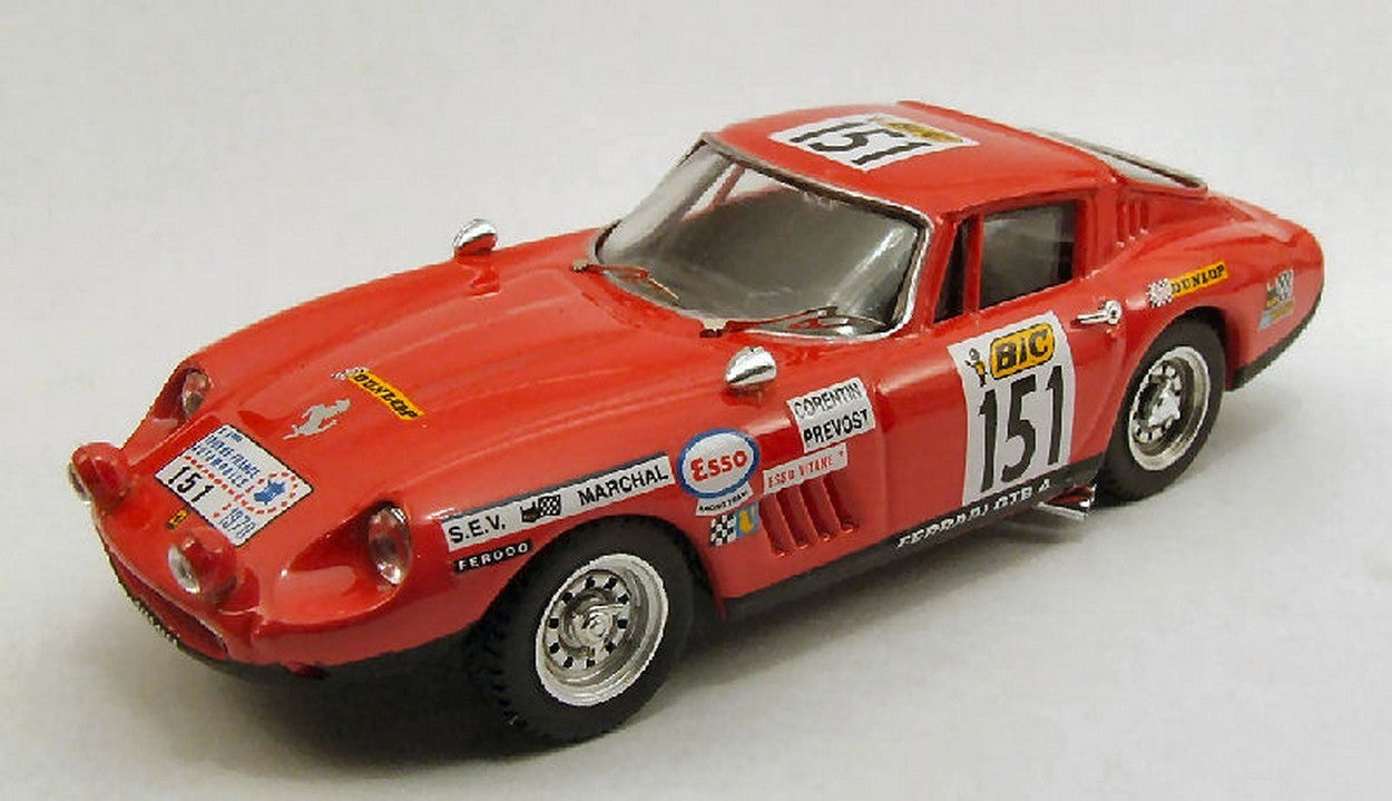 SCALE MODEL COMPATIBLE WITH FERRARI 275 GTB N.151 DISQUAL.TOUR DE FRANCE 1970 CORENTIN-PREVOST 1:43 BEST MODEL BT9383