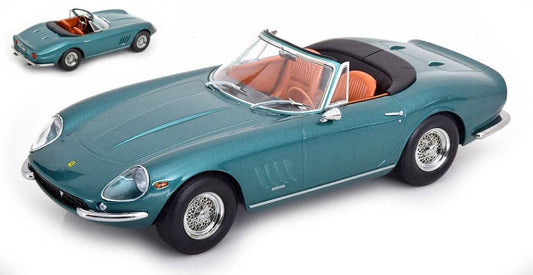 SCALE MODEL COMPATIBLE WITH FERRARI 275 GTB4 NART SPYDER 1967 W/REMOVABLE SOFTTOP MET.GREEN 1:18 KK SCALE KKDC180237