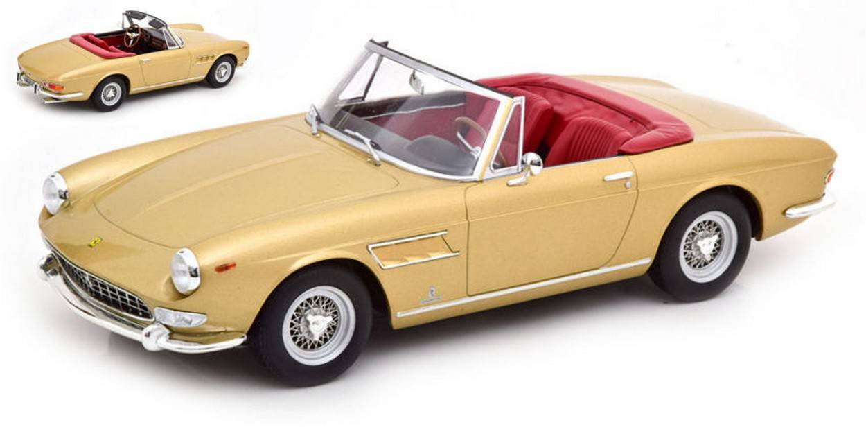 SCALE MODEL COMPATIBLE WITH FERRARI 275 GTS PININFARINA SPYDER 1964 GOLD METALLIC 1:18 KK SCALE KKDC180248