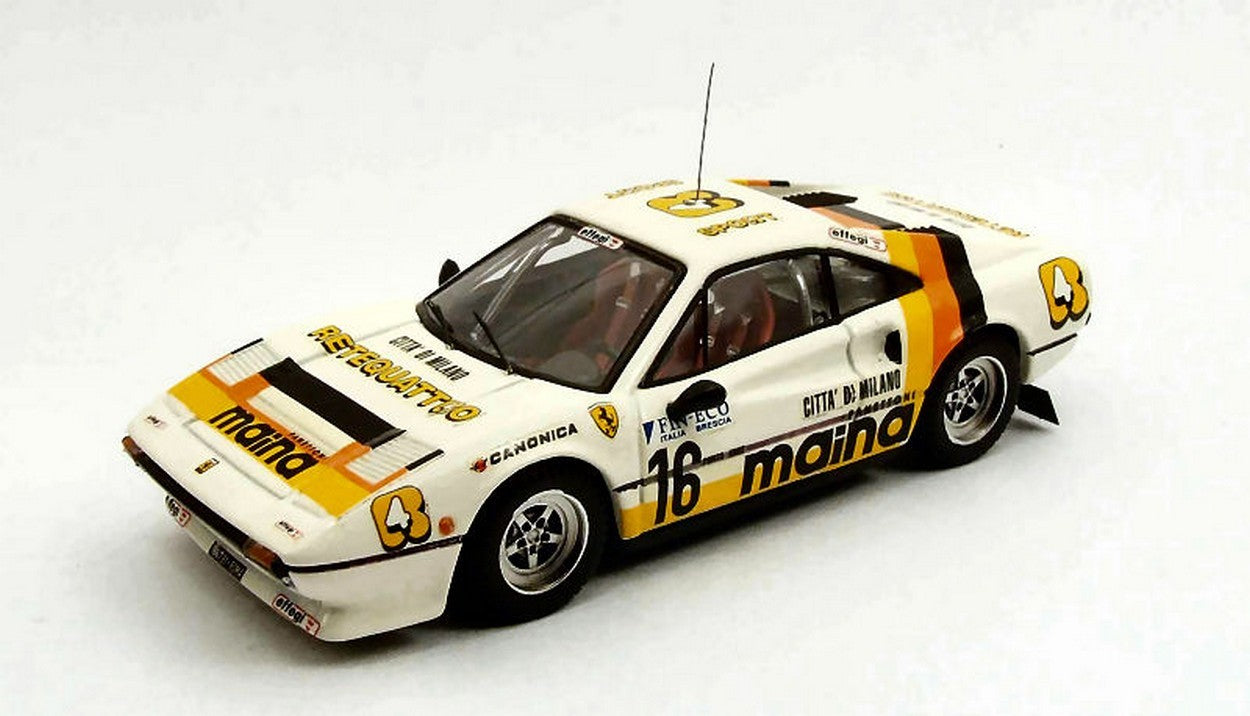 SCALE MODEL COMPATIBLE WITH FERRARI 308 GTB N.16 2nd RALLY DEI LAGHI 1984 1:43 BEST MODEL BT9457