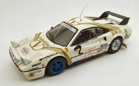 SCALE MODEL COMPATIBLE WITH FERRARI 308 GTB N.2 3rd RALLY MONZA 1984 B.WALDEGAARD-C.BILLSTAM 1:43 BEST MODEL BT9354
