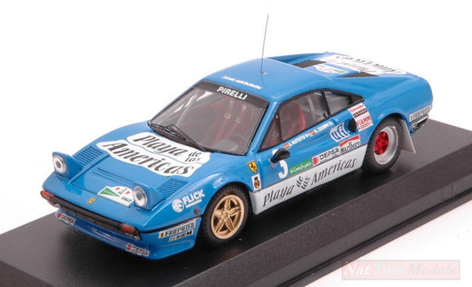 SCALE MODEL COMPATIBLE WITH FERRARI 308 GTB N.3 7th RALLYE CORTE INGLES 1985 A.ZANINI-J.AUTET 1:43 BEST MODEL BT9428-2