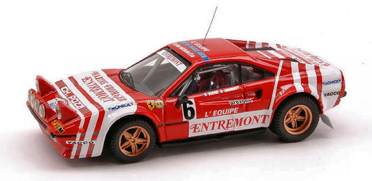 SCALE MODEL COMPATIBLE WITH FERRARI 308 GTB N.6 WINNER TOUR DE FRANCE 1981 ANDRUET-BOUCHETAL 1:43 BEST MODEL BT9358