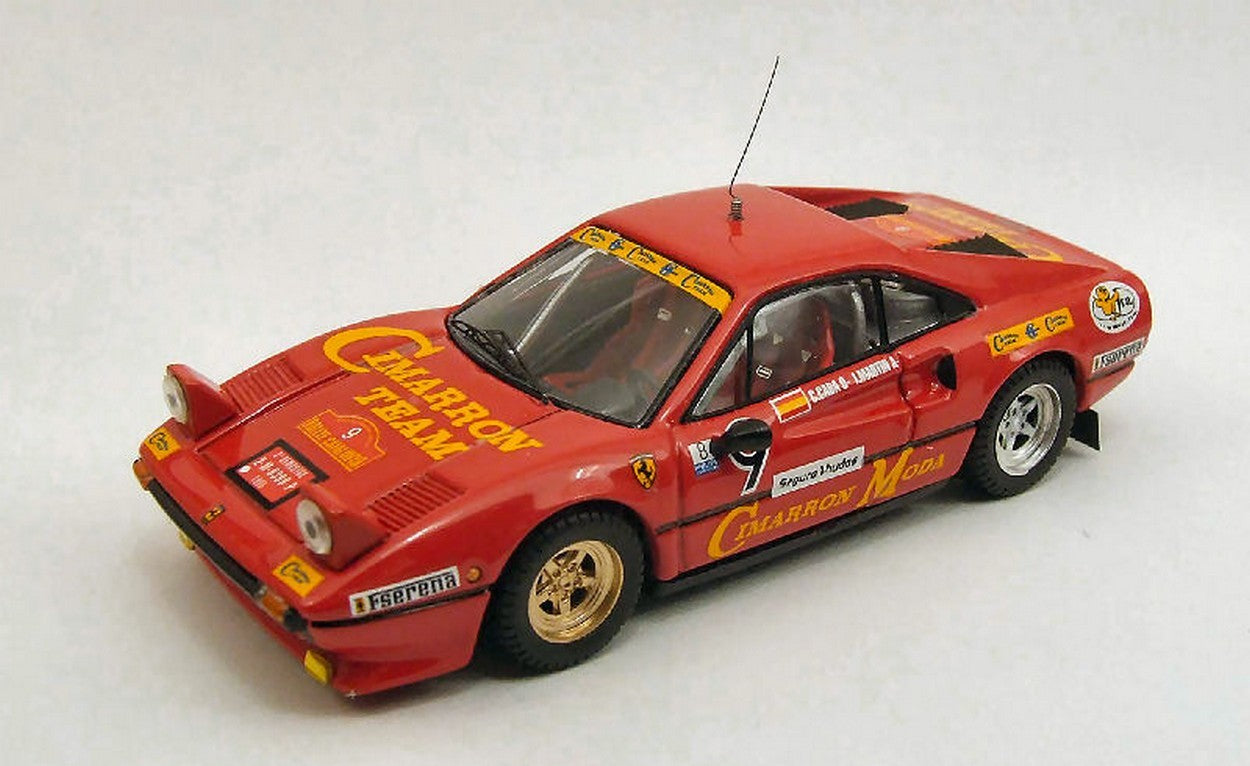 SCALE MODEL COMPATIBLE WITH FERRARI 308 GTB N.9 ACCIDENT CATALUNYA 1985 C.CABA-J.MARTIN 1:43 BEST MODEL BT9411
