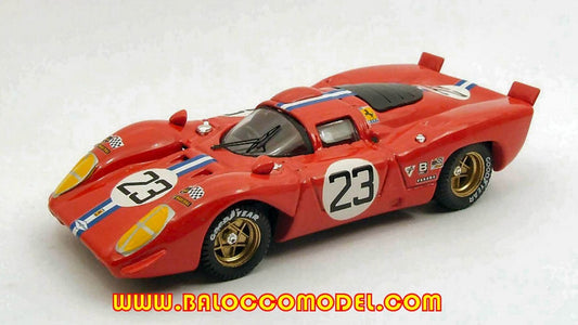 SCALE MODEL COMPATIBLE WITH FERRARI 312 P COUPE N.23 RETIR.SEBRING 1970 CHINETTI JR.-ADAMOWICZ 1:43 BEST MODEL BT9449