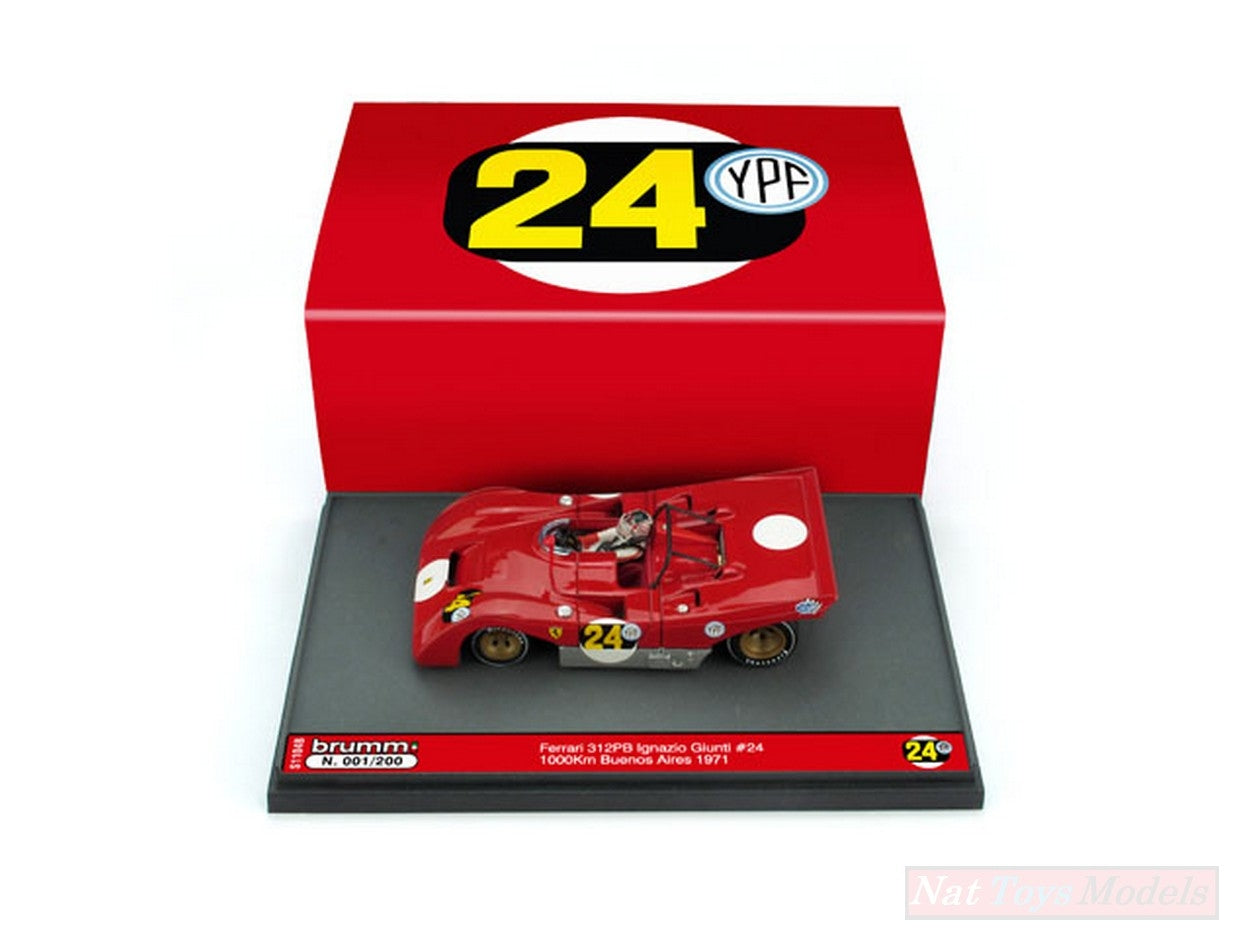 SCALE MODEL COMPATIBLE WITH FERRARI 312 PB N.24 1000 KM BUENOS AIRES 1971 I.GIUNTI 1:43 BRUMM BMS1104B