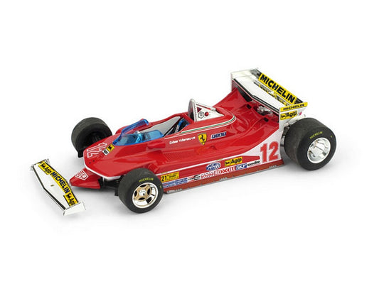 SCALE MODEL COMPATIBLE WITH FERRARI 312 T4 G.VILLENEUVE 1979 N.12 WING TESTS USA WEST GP 1:43 BRUMM BM0578B