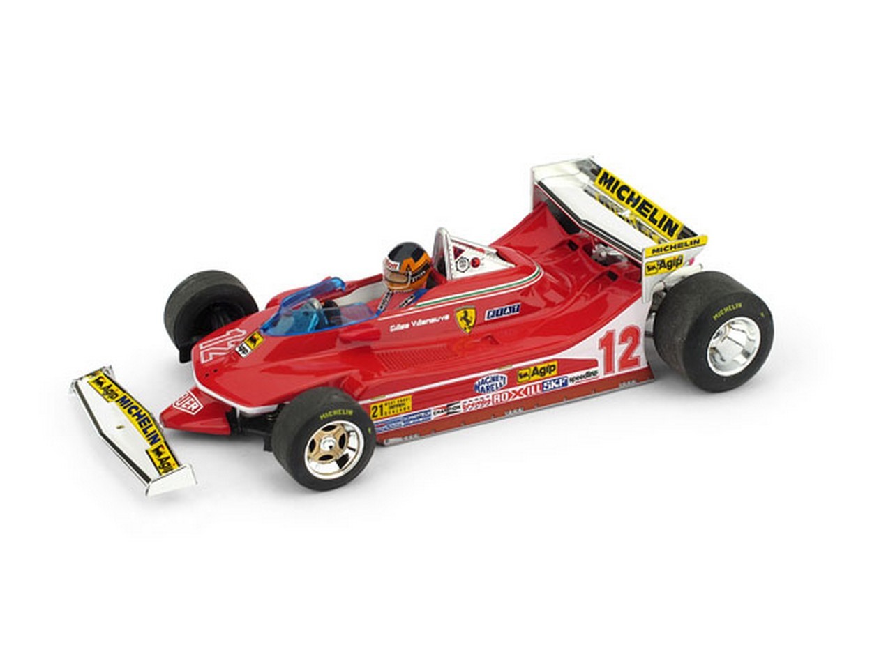 SCALE MODEL COMPATIBLE WITH FERRARI 312 T4 G.VILLENEUVE 1979 N.12 USA WEST TRIALS GP W/PILOTE 1:43 BRUMM BM0578BCH