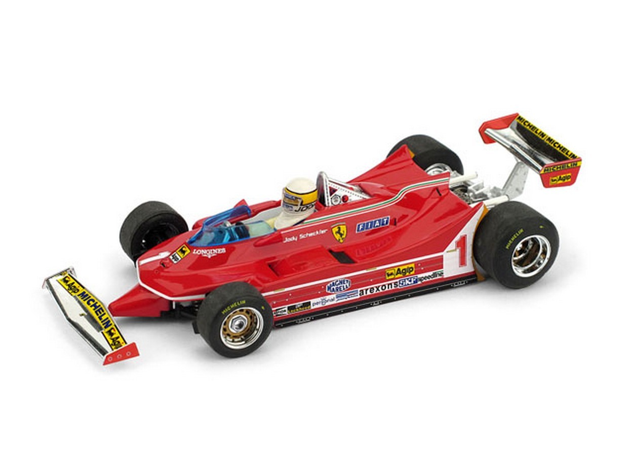 SCALE MODEL COMPATIBLE WITH FERRARI 312 T5 J.SCHECKTER 1980 N.1 ARGENTINA GP + DRIVER 1:43 BRUMM BM0574CH