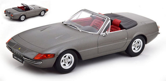 SCALE MODEL COMPATIBLE WITH FERRARI 365 GTB/4 DAYTONA CONVERTIBLE 2 SERIES 1971 GRAY METALLIC 1:18 KK SCALE KKDC180622
