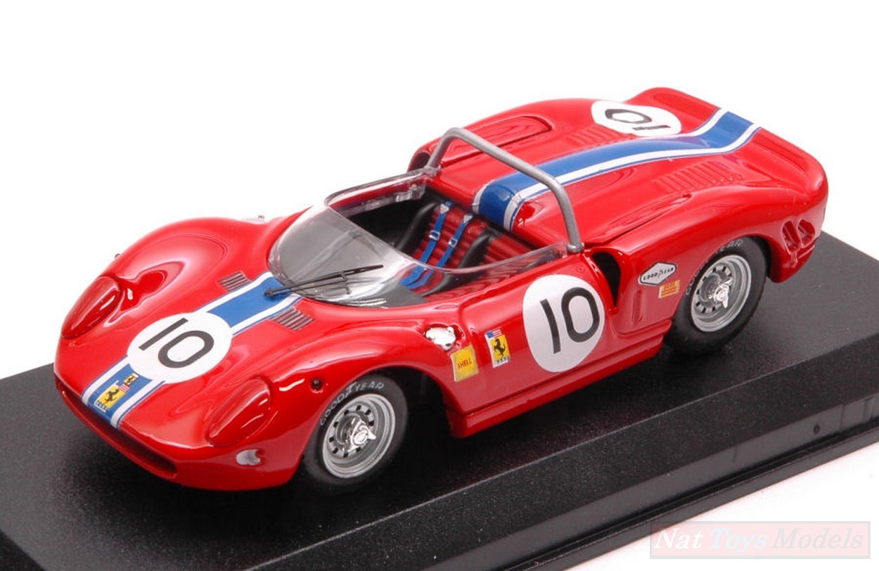SCALE MODEL COMPATIBLE WITH FERRARI 365 P2 N.10 3rd GP CANADA MOSPORT 1965 PEDRO RODRIGUEZ 1:43 BEST MODEL BT9653