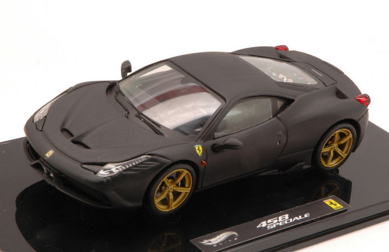 SCALE MODEL COMPATIBLE WITH FERRARI 458 SPECIALE 2013 BLACK 1:43 HOT WHEELS HWBLY47