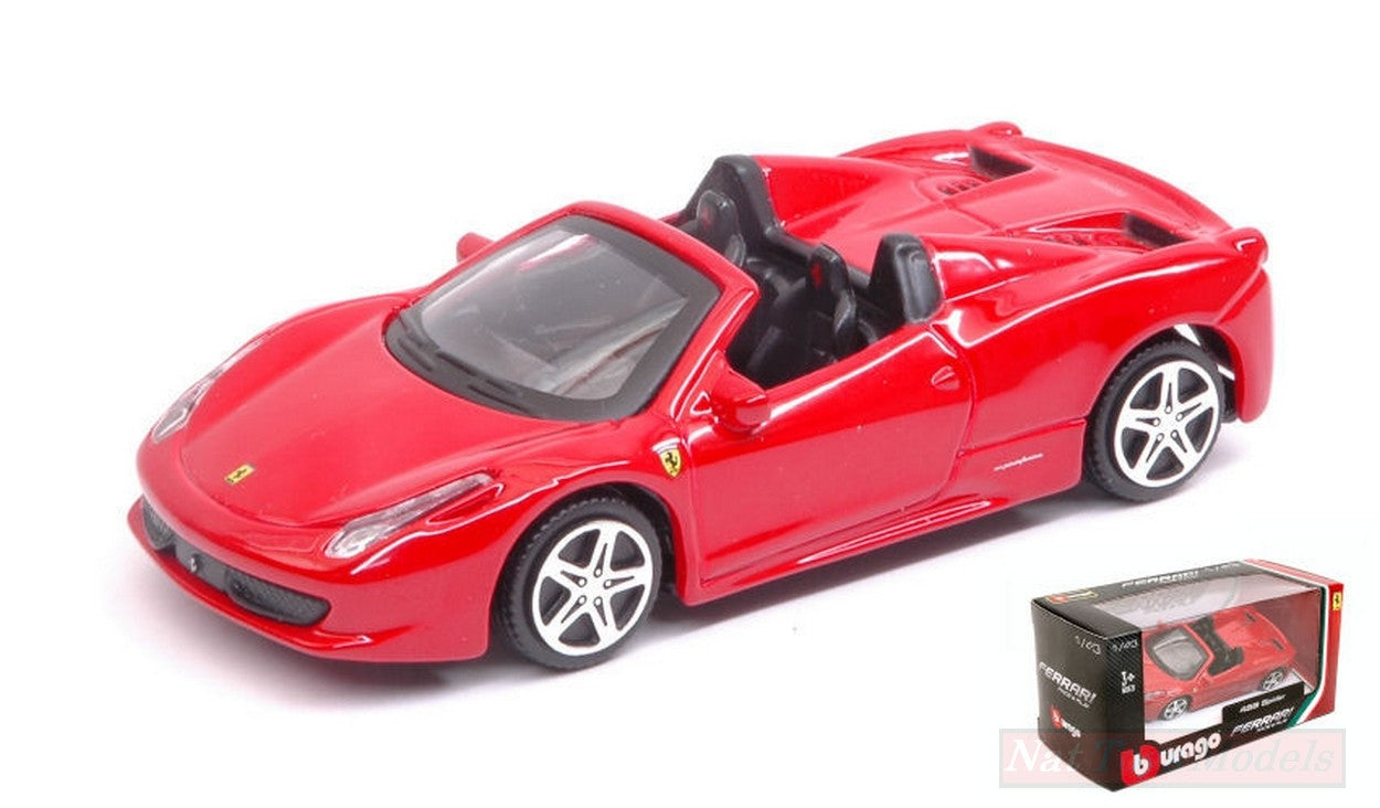 SCALE MODEL COMPATIBLE WITH FERRARI 458 SPIDER RED 1:43 BURAGO BU31134R