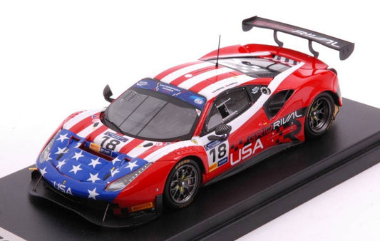 SCALE MODEL COMPATIBLE WITH FERRARI 488 GT3 N.18 8th TEAM USA VALLEL.2019 PUMP./FERR.1:43 LOOKSMART LSRC078