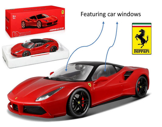 SCALE MODEL COMPATIBLE WITH FERRARI 488 GTB RED SIGNATURE 1:18 BURAGO BU16905R