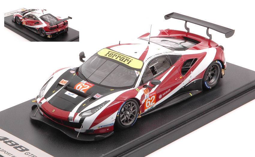 MODELLINO IN SCALA COMPATIBILE CON FERRARI 488 GTE EVO N.62 RED RIVER S.LM 2020 GRIMES-HOLLINGS-MOWLEM 1:43 LOOKSMART LSLM114