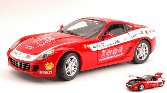 SCALE MODEL COMPATIBLE WITH FERRARI 599 GTB FIORANO PANAMERICAN TOUR 2006 RED 1:18 HOT WHEELS L7117