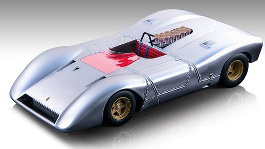 SCALE MODEL COMPATIBLE WITH FERRARI 612 CAN-AM PRESS VERSION 1968 MATT ALUMINUM 1:18 TECNOMODEL TMD18250B