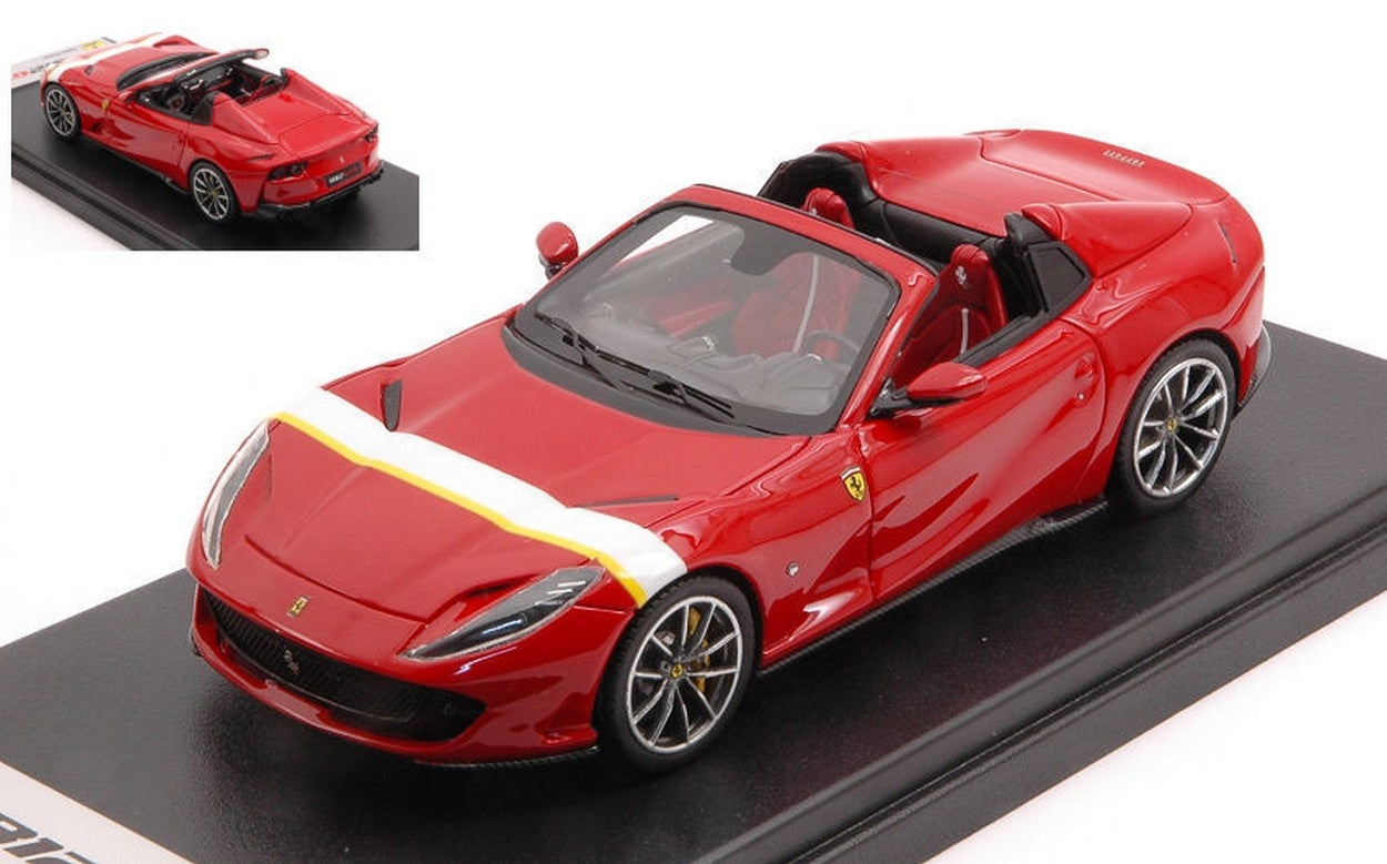 MODÈLE RÉDUIT COMPATIBLE AVEC FERRARI 812 GTS ROSSO CORSA-LIVÉE BLANCHE ET JAUNE 1:43 LOOKSMART LS516K