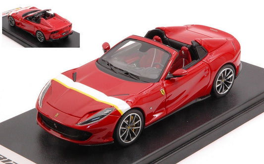 SCALE MODEL COMPATIBLE WITH FERRARI 812 GTS ROSSO CORSA-WHITE AND YELLOW LIVERY 1:43 LOOKSMART LS516K