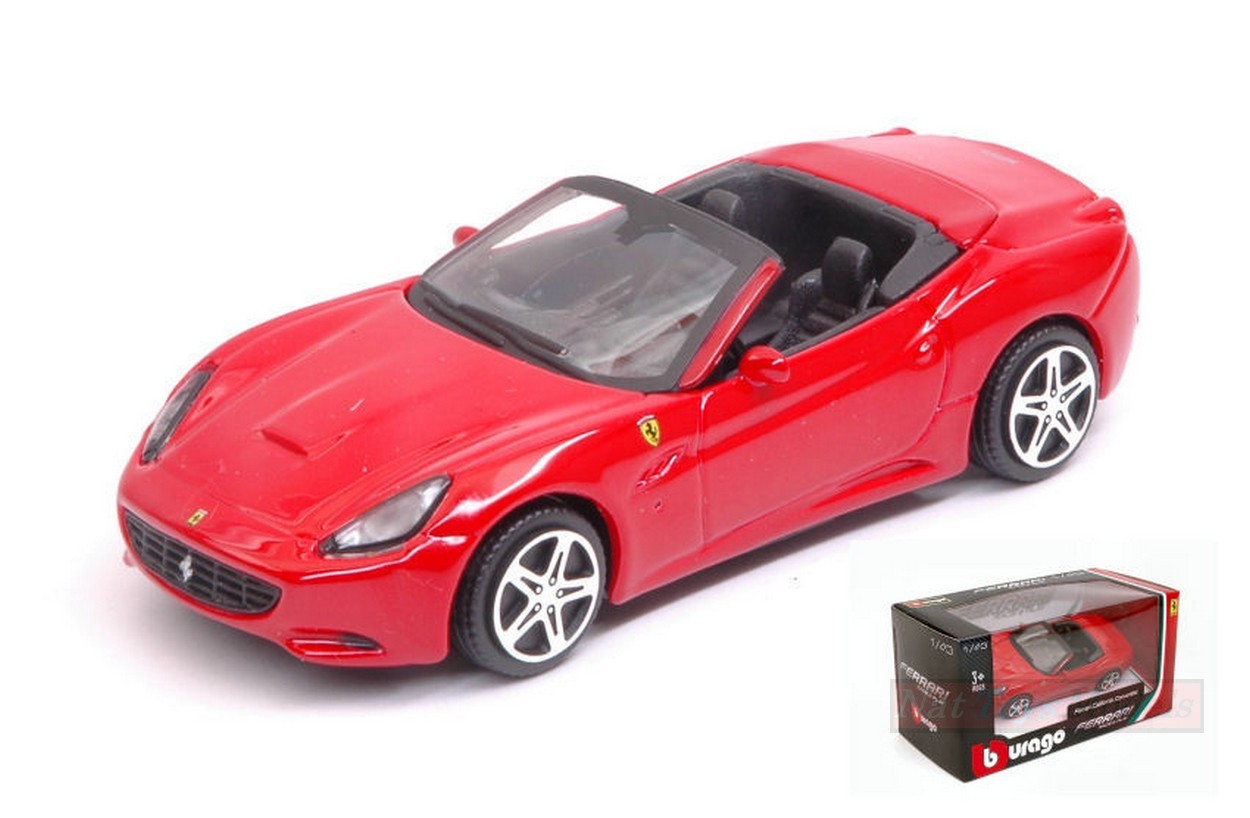 SCALE MODEL COMPATIBLE WITH FERRARI CALIFORNIA CONVERTIBLE RED 1:43 BURAGO BU31096R