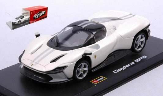 SCALE MODEL COMPATIBLE WITH FERRARI DAYTONA SP3 SIGNATURE PEARL-WHITE 1:43 BURAGO BU36914W