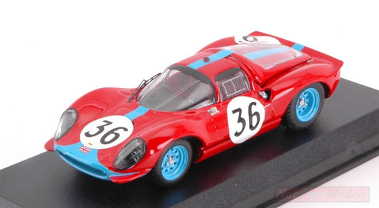 SCALE MODEL COMPATIBLE WITH FERRARI DINO 206 S COUPE N.36 DNF LM 1966 SALMON-HOBBS 1:43 ART MODEL AM0207-2