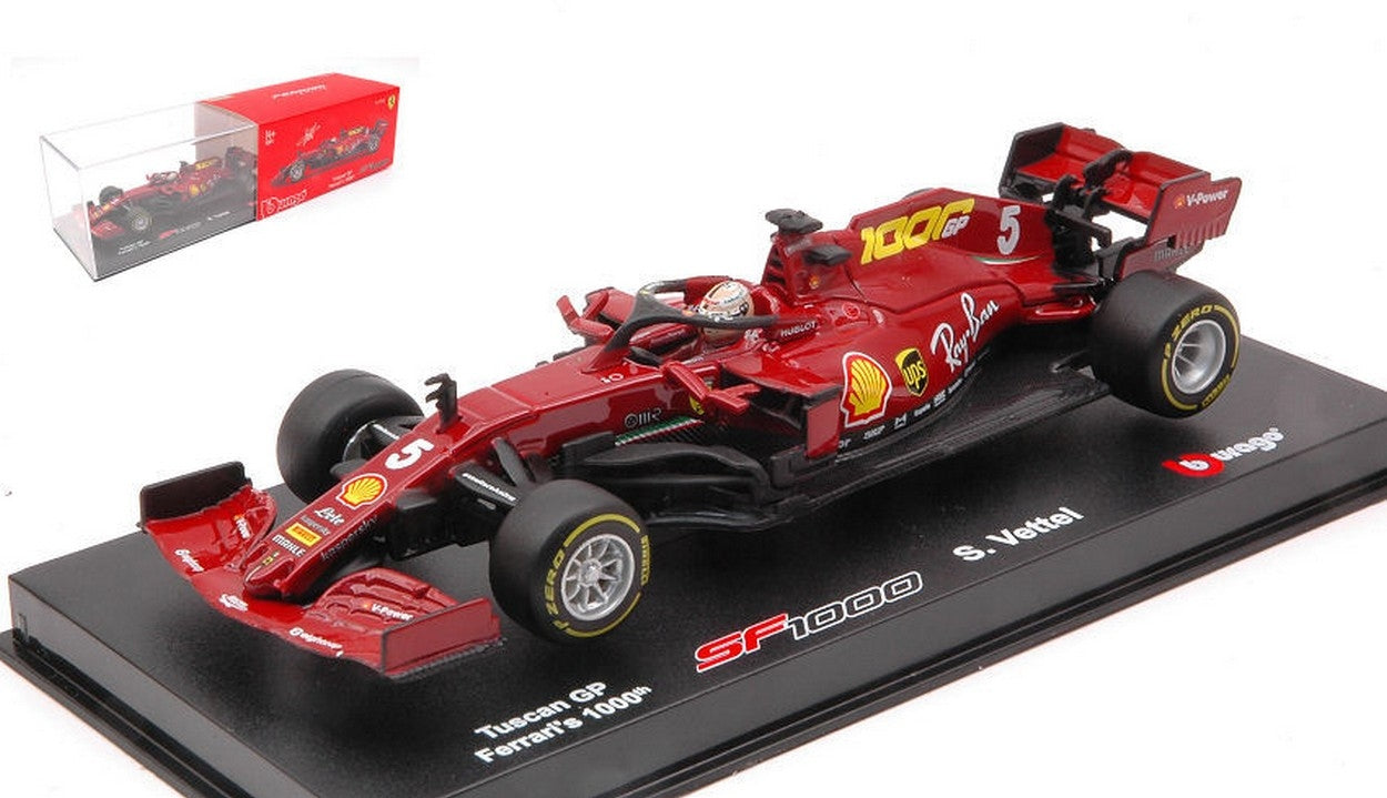 SCALE MODEL COMPATIBLE WITH FERRARI F1 SF1000 N.5 1000th TUSCANY GP 2020 S.VETTEL SIGNATURE 1:43 BURAGO BU36819VM
