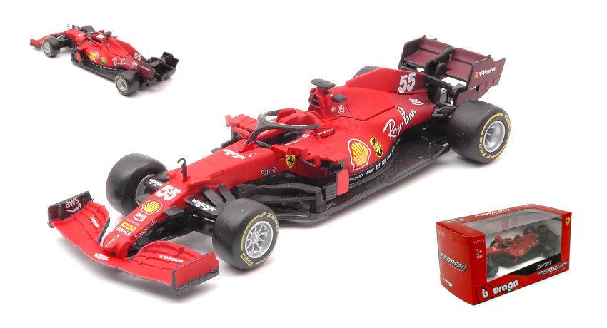 SCALE MODEL COMPATIBLE WITH FERRARI F1 SF21 N.55 2021 CARLOS SAINZ 1:43 BURAGO BU36829S
