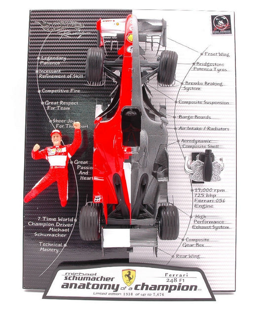 SCALE MODEL COMPATIBLE WITH FERRARI F248 M.SCHUMACHER 2006 ANATOMY OF A CHAMPION 1:18 HOT WHEELS L6234