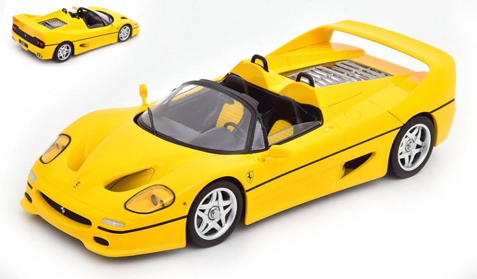 MODELLINO IN SCALA COMPATIBILE CON FERRARI F50 CONVERTIBLE 1995 YELLOW 1:18 KK SCALE KKDC180952