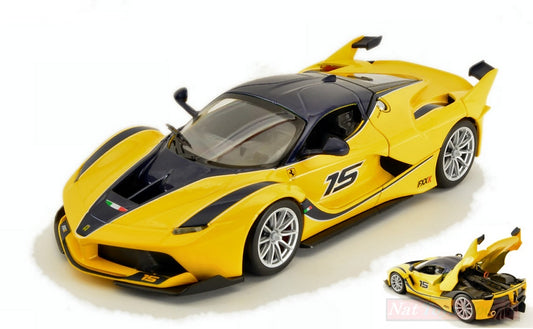 SCALE MODEL COMPATIBLE WITH FERRARI FXX K (KERS) 2014 N.15 YELLOW 1:24 BURAGO BU26301Y