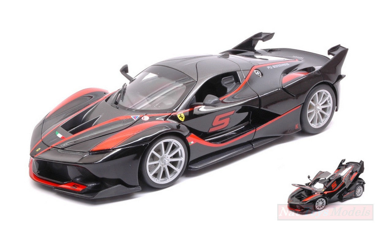 SCALE MODEL COMPATIBLE WITH FERRARI FXX-K N.5 BLACK/RED 1:18 BURAGO BU16010BK