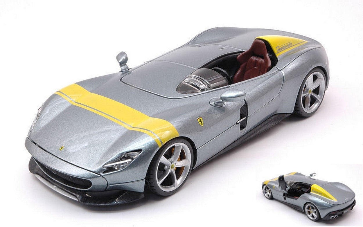 SCALE MODEL COMPATIBLE WITH FERRARI MONZA SP1 2018 GRAY 1:24 BURAGO BU26027