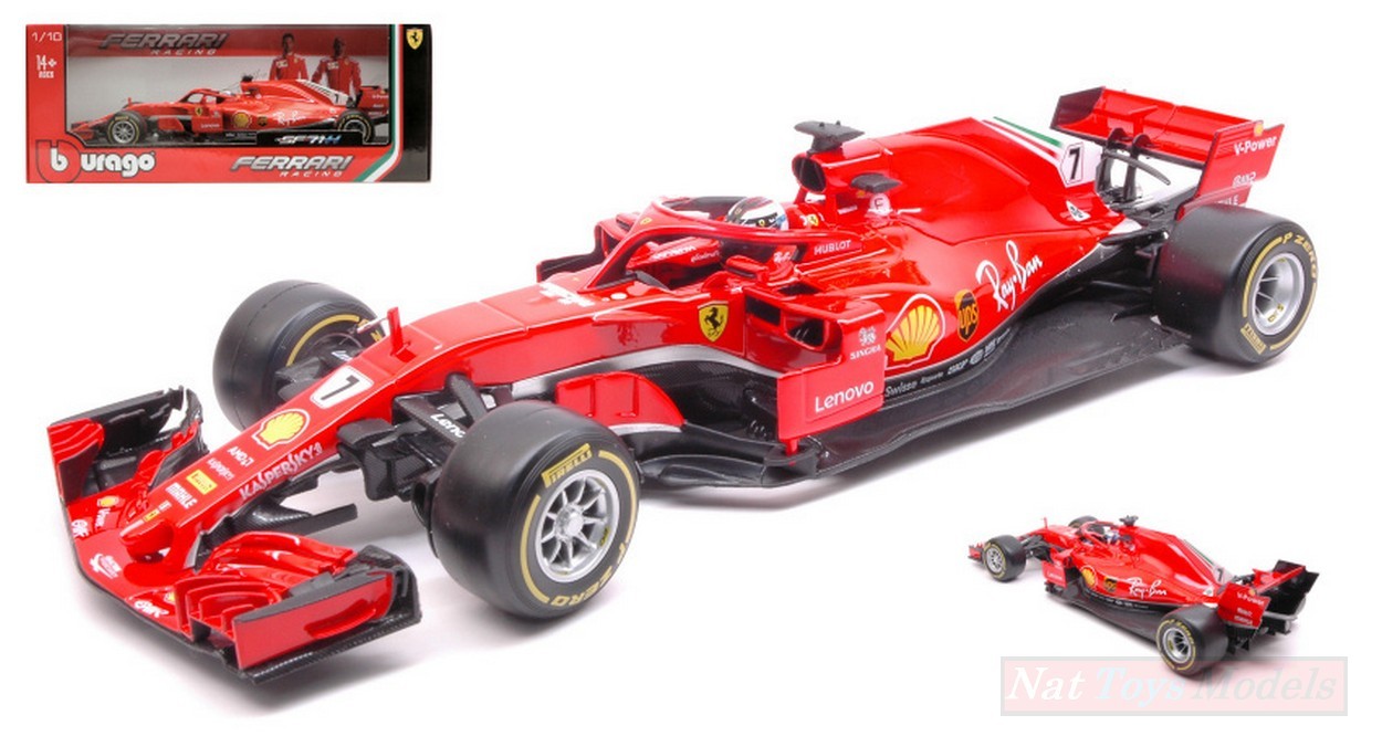 SCALE MODEL COMPATIBLE WITH FERRARI SF71-H K.RAIKKONEN 2018 N.7 1:18 BURAGO BU16806R