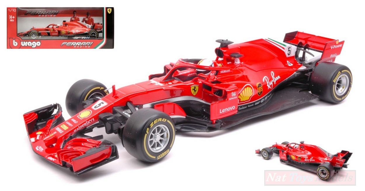 SCALE MODEL COMPATIBLE WITH FERRARI SF71-H S.VETTEL 2018 N.5 1:18 BURAGO BU16806V