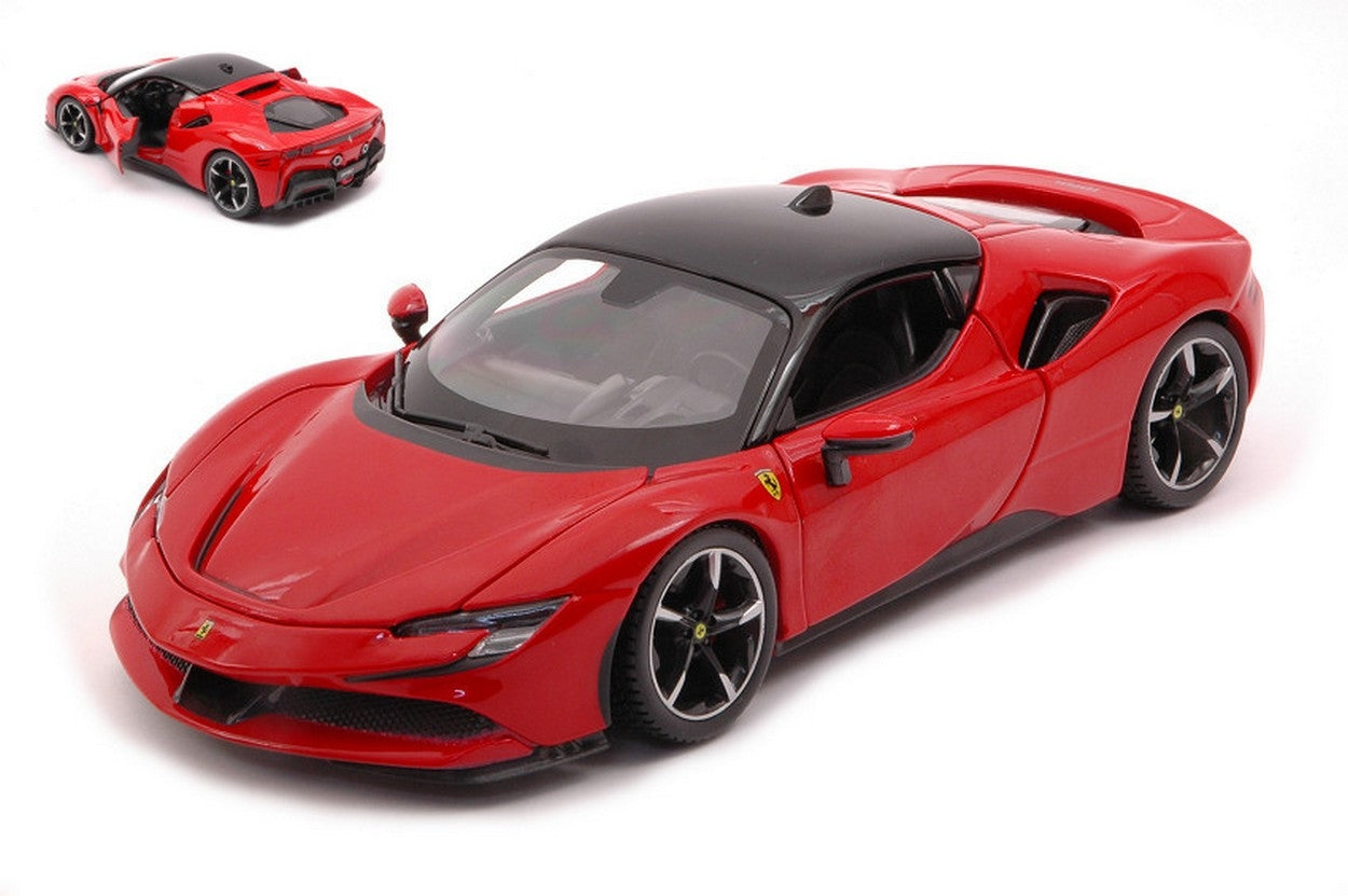 SCALE MODEL COMPATIBLE WITH FERRARI SF90 HYBRID STRADALE 2019 RED 1:24 BURAGO BU26028R