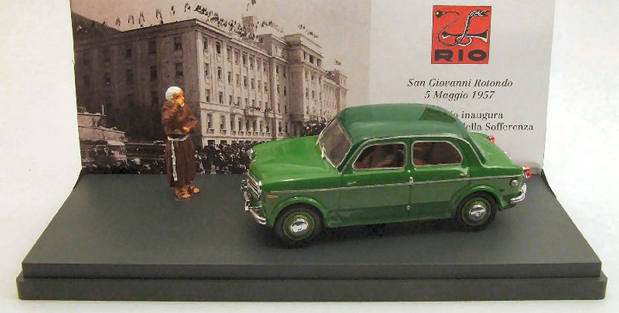 MODELLINO IN SCALA COMPATIBILE CON FIAT 110 TV-5 PADRE PIO 1956 W/FIGURE 1:43 RIO RI4367P