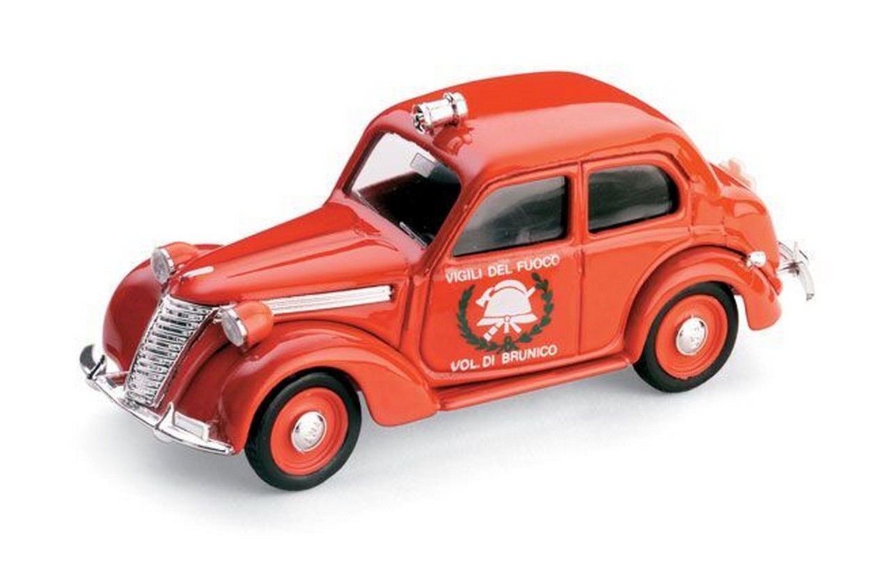 SCALE MODEL COMPATIBLE WITH FIAT 1100 AND BRUNICO FIRE DEPARTMENT 1947 1:43 BRUMM BM0181B