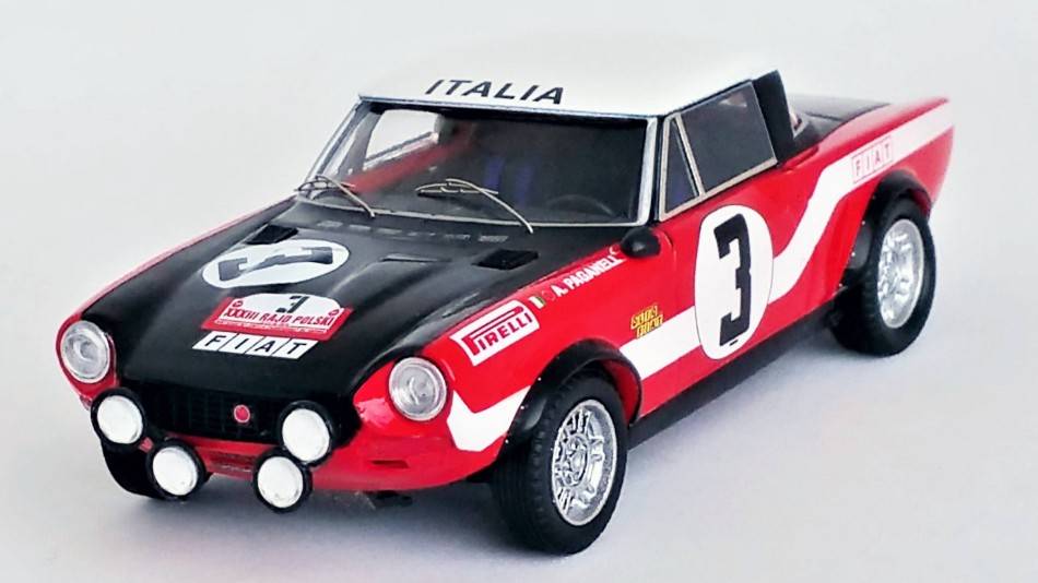 SCALE MODEL COMPATIBLE WITH FIAT 124 ABARTH N.3 RALLY OF POLAND 1973 PAGANELLI/RUSSO 1:43 TROFEU TFDSN86