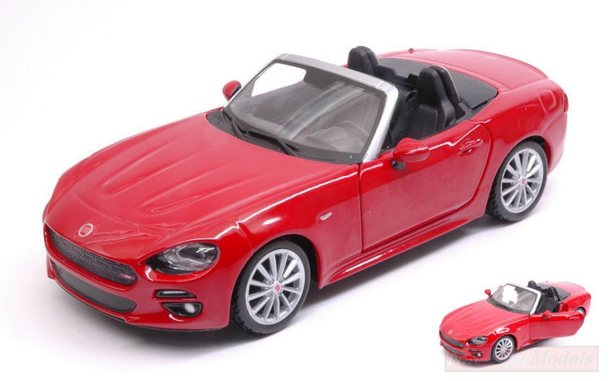 SCALE MODEL COMPATIBLE WITH FIAT 124 SPIDER 2016 RED 1:24 BURAGO BU21083R