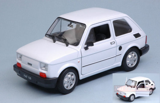 SCALE MODEL COMPATIBLE WITH FIAT 126 1973 WHITE 1:24-27 WELLY WE24066W